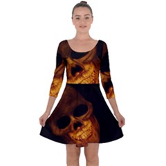 Skull Quarter Sleeve Skater Dress by StarvingArtisan