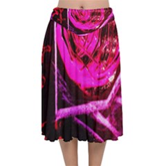 Calligraphy 2 Velvet Flared Midi Skirt by bestdesignintheworld
