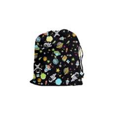 Space Pattern Drawstring Pouches (small)  by Valentinaart