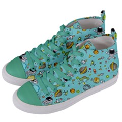 Space Pattern Women s Mid-top Canvas Sneakers by Valentinaart