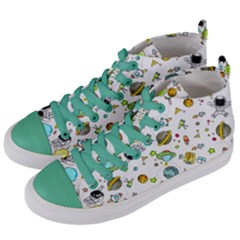 Space Pattern Women s Mid-top Canvas Sneakers by Valentinaart