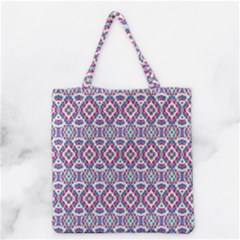 Colorful Folk Pattern Grocery Tote Bag by dflcprints