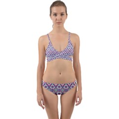 Colorful Folk Pattern Wrap Around Bikini Set by dflcprints