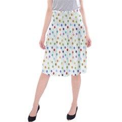 Dotted Pattern Background Brown Midi Beach Skirt by Modern2018