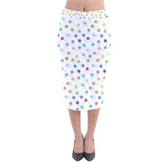 Dotted Pattern Background Brown Velvet Midi Pencil Skirt by Modern2018