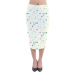 Dotted Pattern Background Full Colour Velvet Midi Pencil Skirt by Modern2018