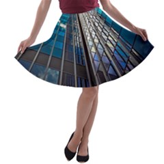 Architecture Skyscraper A-line Skater Skirt by Simbadda