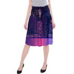 Architecture Home Skyscraper Midi Beach Skirt by Simbadda