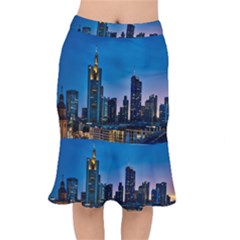 Frankfurt Germany Panorama City Mermaid Skirt by Simbadda