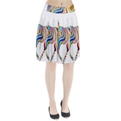 Horse Equine Psychedelic Abstract Pleated Skirt by Simbadda