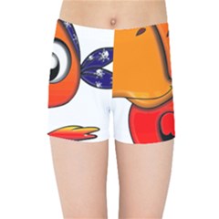 Bird Cartoon Character Parrot Kids Sports Shorts by Simbadda