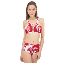 Cock Logo Emblem Symbol France Cage Up Bikini Set by Simbadda