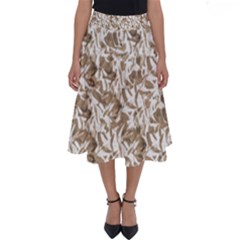 Leaves Texture Pattern Perfect Length Midi Skirt by dflcprints