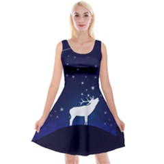 Design Painting Sky Moon Nature Reversible Velvet Sleeveless Dress by Simbadda