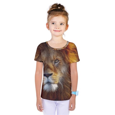 Fractalius Big Cat Animal Kids  One Piece Tee by Simbadda