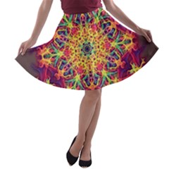 Joyful Living A-line Skater Skirt by aumaraspiritart