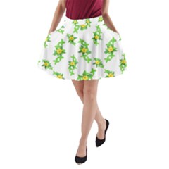 Airy Floral Pattern A-line Pocket Skirt by dflcprints