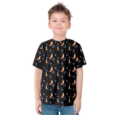 Floral Foxes Kids  Cotton Tee by JustKids