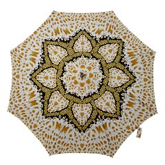 Hearts In A Field Of Fantasy Flowers In Bloom Hook Handle Umbrellas (small) by pepitasart