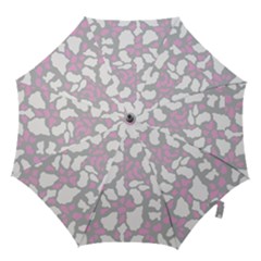 Pink Grey White Cow Print Hook Handle Umbrellas (medium) by LoolyElzayat