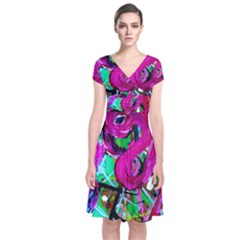 Flamingo   Child Of Dawn 2 Short Sleeve Front Wrap Dress by bestdesignintheworld