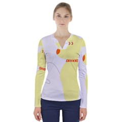 Mutt Dog Animal Domestic Vector V-neck Long Sleeve Top by Nexatart
