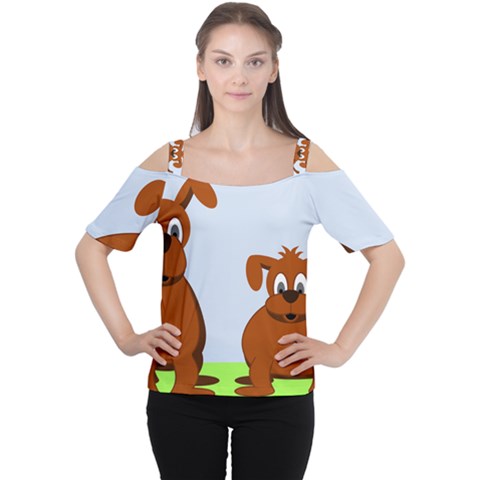 Animals Dogs Mutts Dog Pets Cutout Shoulder Tee by Nexatart