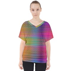 Colorful Sheet V-neck Dolman Drape Top by LoolyElzayat