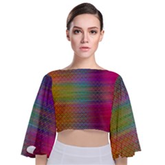 Colorful Sheet Tie Back Butterfly Sleeve Chiffon Top by LoolyElzayat