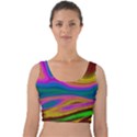 Colorful Waves Velvet Crop Top View1