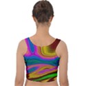 Colorful Waves Velvet Crop Top View2