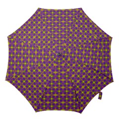 Purple Yellow Swirl Pattern Hook Handle Umbrellas (small) by BrightVibesDesign