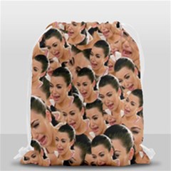 Crying Kim Kardashian Drawstring Bag (small) by Valentinaart
