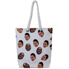 Crying Kim Kardashian Full Print Rope Handle Tote (small) by Valentinaart