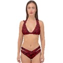 Red Earth Texture Double Strap Halter Bikini Set View1