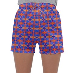 Blue Orange Yellow Swirl Pattern Sleepwear Shorts by BrightVibesDesign