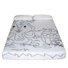 Coloring Picture Easter Easter Bunny Fitted Sheet (king Size) by Sapixe