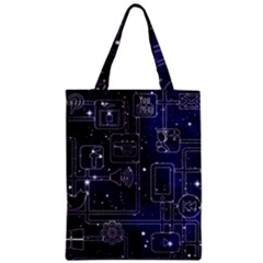 Networks Internet Social Zipper Classic Tote Bag by Sapixe