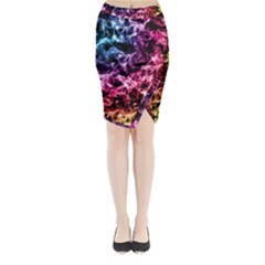 Smoke Colors Soul Black Blue Midi Wrap Pencil Skirt by Sapixe