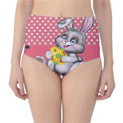 Illustration Rabbit Easter Classic High-waist Bikini Bottoms by Sapixe