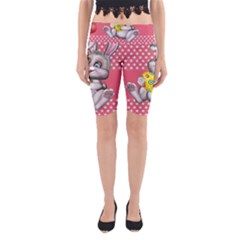 Illustration Rabbit Easter Yoga Cropped Leggings by Sapixe