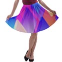 Squares Color Squares Background A-line Skater Skirt View1