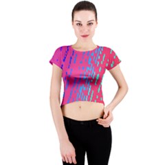 Background Desktop Mosaic Raspberry Crew Neck Crop Top by Sapixe