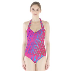 Background Desktop Mosaic Raspberry Halter Swimsuit by Sapixe