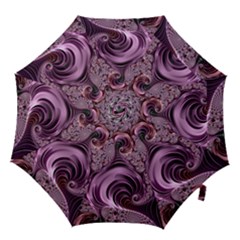 Purple Abstract Art Fractal Hook Handle Umbrellas (small) by Sapixe