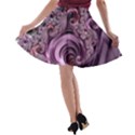 Purple Abstract Art Fractal A-line Skater Skirt View2