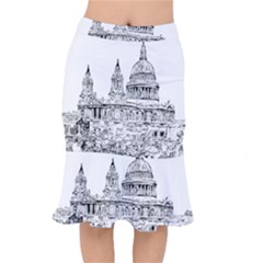 Line Art Architecture Church Mermaid Skirt by Sapixe