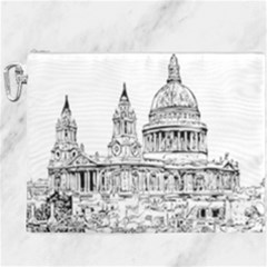 Line Art Architecture Church Canvas Cosmetic Bag (xxxl) by Sapixe