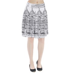 Line Art Architecture Church Italy Pleated Skirt by Sapixe