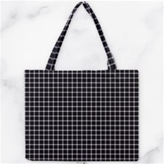Black And White Optical Illusion Dots And Lines Mini Tote Bag by PodArtist